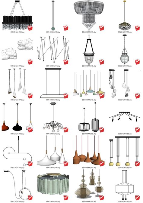 4088 Ceiling Lights Collection Sketchup Model By Cuong Covua