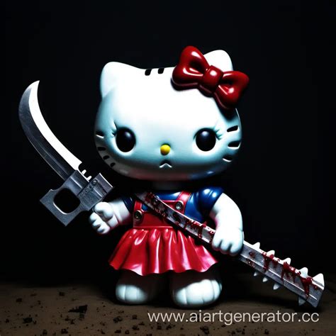 Playful Hello Kitty Confronts The Dark Forces Of Evil Dead Ai Art