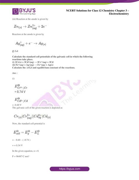 Ncert Solutions For Class 12 Chemistry Chapter 3 Electrochemistry