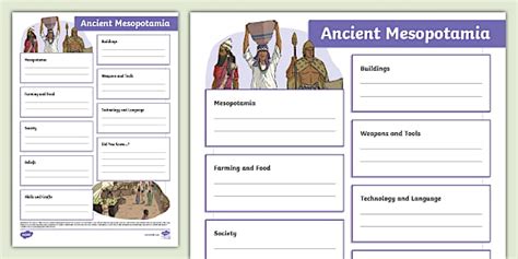 Ancient Mesopotamia Fact File Template Teacher Made