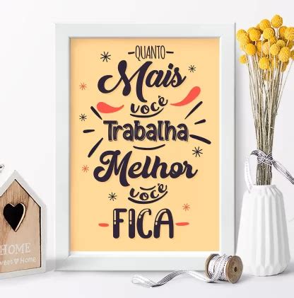 Quadro Decorativo Frase Positiva Motivação SKU 51fr Loja da Arte