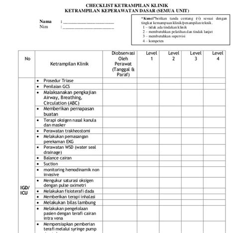 Contoh Cek List Daftar Ceklist Pkg Contoh Cek List Contoh Cek List Kendaraan Contoh Cek