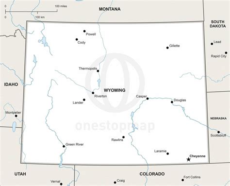 Vector Maps Of Wyoming One Stop Map