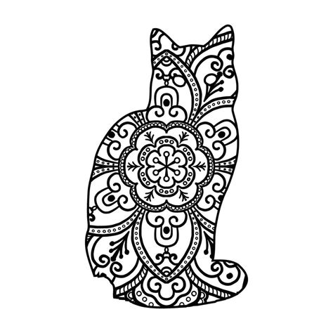 Coloriage De Chat Mandala Pour Les Enfants 7848811 Art Vectoriel Chez