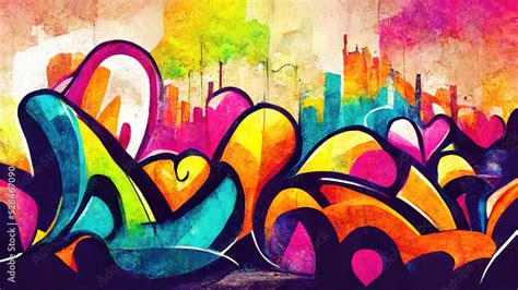 Colorful Abstract Graffiti Wallpaper Background Texture Stock