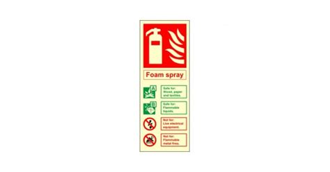 Photoluminescent Foam Spray Fire Extinguisher I D Sign X