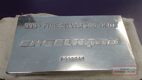 100 Oz Engelhard Silver Bar. 999 Fine