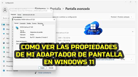 C Mo Ver Las Propiedades De Mi Adaptador De Pantalla En Windows