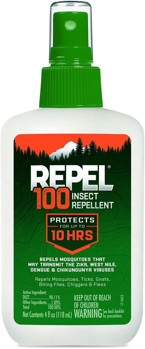 Repel 100 Insect Repellent, Pump Spray, 4-Fluid Ounces, 10-Hour ...