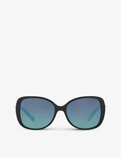 Tiffany And Co Tf4121b Square Frame Acetate Sunglasses In Tiffany Blue Gradient Modesens