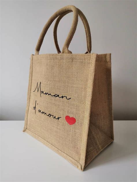 Sac Cabas Personnalis En Toile De Jute Collection Maman Etsy De