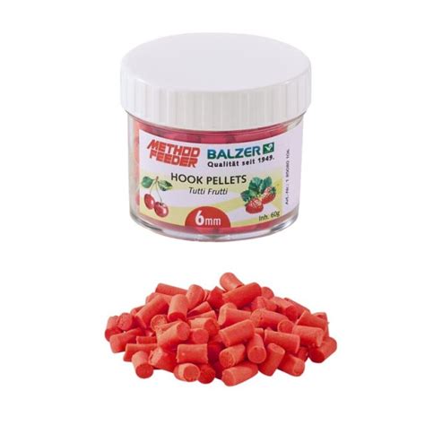 Balzer Method Feeder Haken Pellets 6mm Rot Tutti Frutti 60g