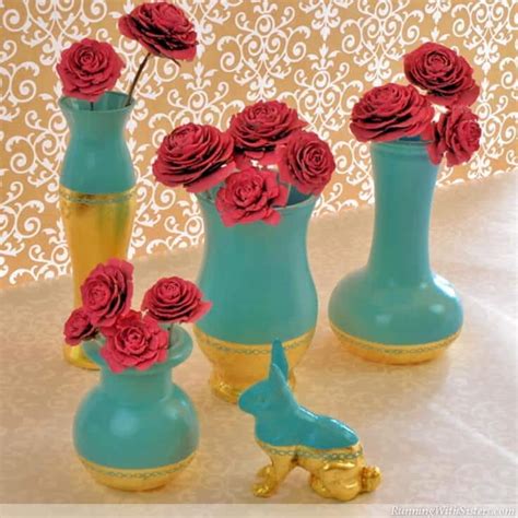 Tiffany Blue Gilded Vases How To Apply Gold Leaf