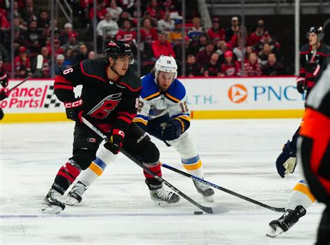 Hurricanes vs Blues NHL game. Canes point streak alive. Score | Raleigh ...