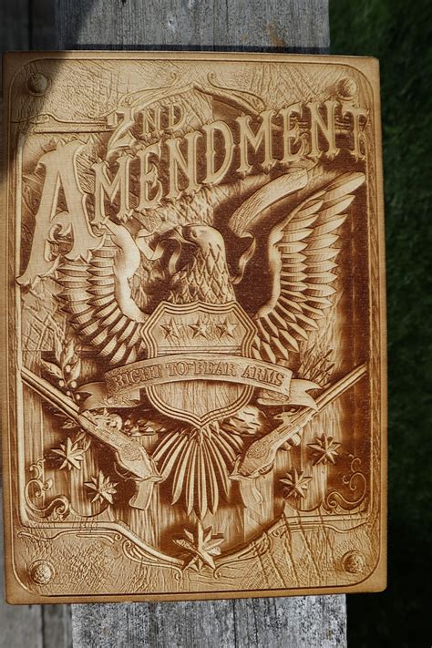 2nd Amendment Eagle Second Amendment Laser Engraved Wall Etsy