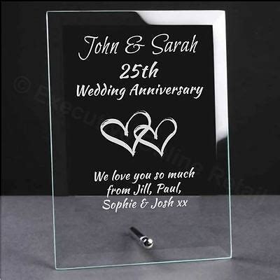 Personalised Engraved Wedding Anniversary Glass Plaque - Anniversary ...