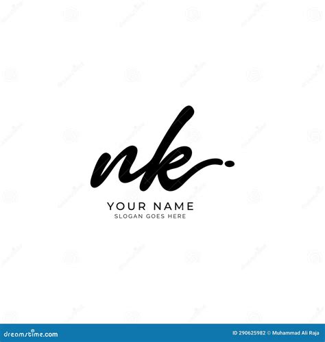 N K Nk Initial Letter Handwritten And Signature Vector Image Logo