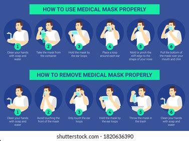 How Use Remove Surgical Mask Properly Stock Vector Royalty Free