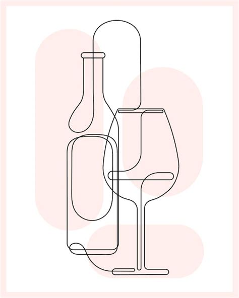 Wine Glass Drawing Abstract