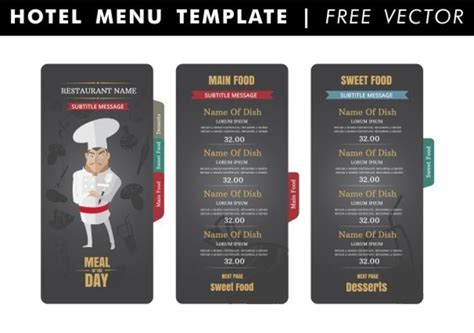 Hotel Menu Template Vector 102774 Vector Art at Vecteezy