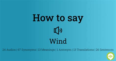 how to pronounce wind