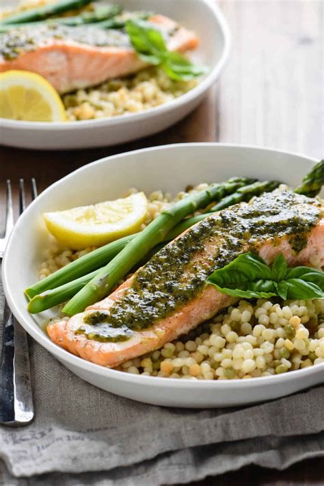 Pesto Salmon Baked Foxes Love Lemons