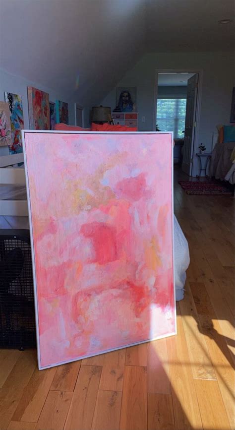 Pink And Orange Original Abstract Laurelliz Pink Abstract Painting