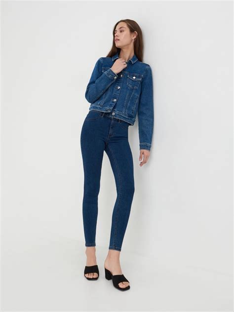 Jeans Im Skinny Fit Mit Mittlerer Leibh He Farbe Navy Sinsay F J