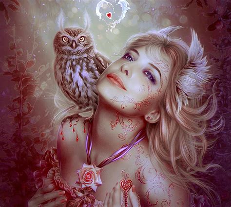 Athena Owl Frumusete Luminos Rose Goddess Pasare Svetlana