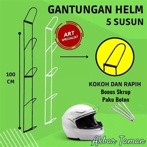 Jual Gantungan Helm Besi Dinding Tempat Gantungan Helm 5 Susun