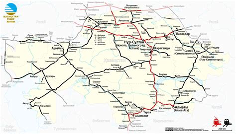 Railway Map of Kazakhstan - Smoke Tree Manor