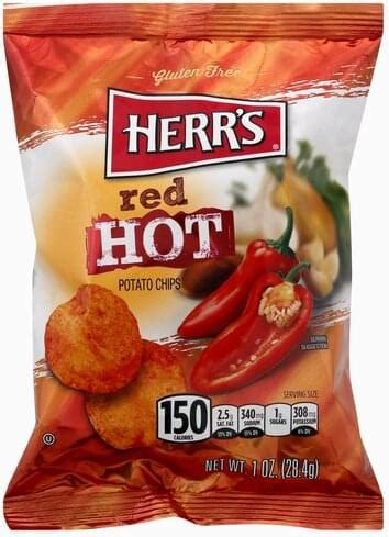 HERRS Red Hot Potato Chips 1 Oz Nutrition Information Innit