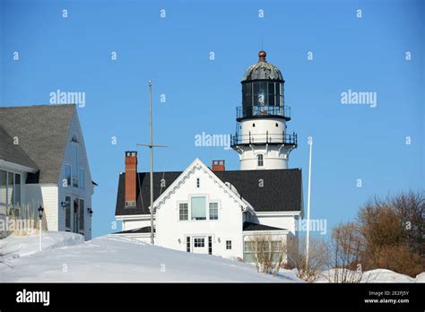 Cape Elizabeth Lighthouse, also known as Two Lights, located in Town of ...