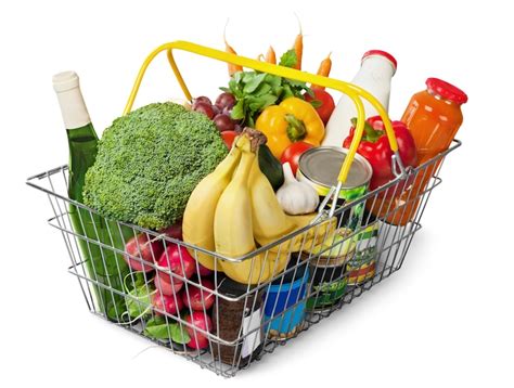 Корзина со свежими продуктами | Премиум Фото