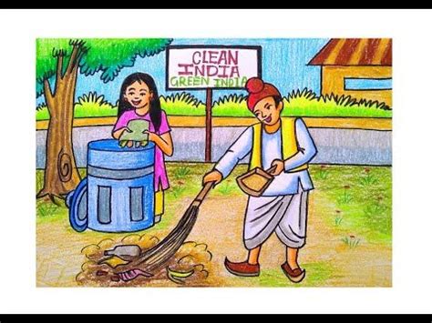 CLEAN INDIA GREEN INDIA POSTER DRAWING/SWACHH BHARAT ABHIYAN POSTER ...