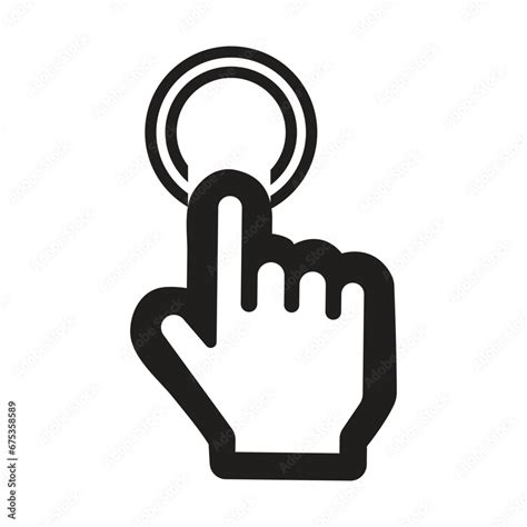 Modern Click Button With Computer Mouse Cursor Web Vector Click Here