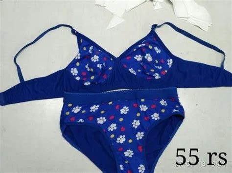 Printed Bra And Panty Sets Ladies Blue Bra Panty Set Mid At Rs 55piece In Prayagraj