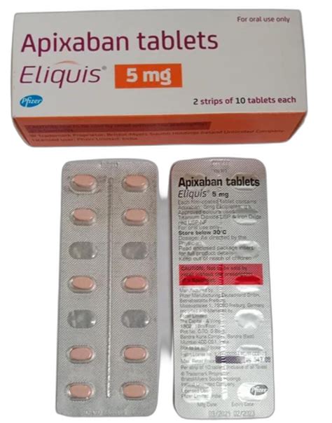 Apixaban 2 5 Mg Tablets Eliquis 2 5 Mg At Rs 500 Box Pharmaceutical