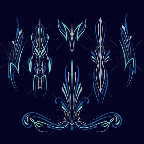 Blue Pinstriping Svg Motorcycle And Car Pinstripe Old School Design