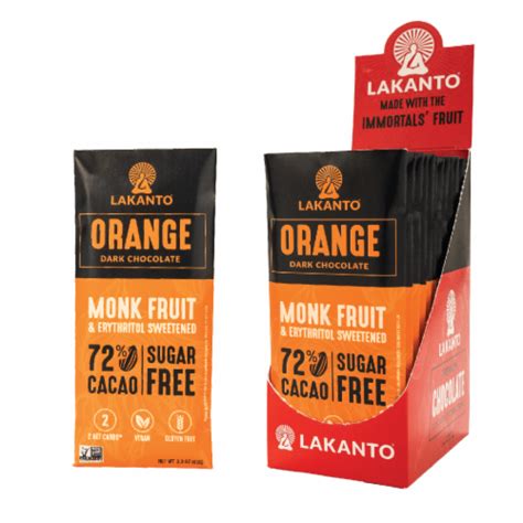 Lakanto Sugar Free Orange Dark Chocolate Bars Cacao Orange