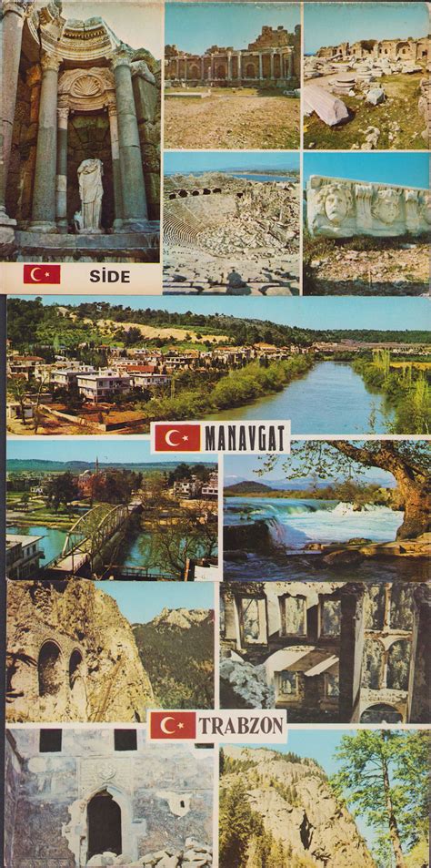 Ehir Tarihi Trabzon Side Ve Manavgat Manzaras Bayrakl Par Al Ve