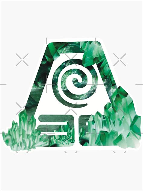 Earth Symbol ATLA Crystals Minimal Earthbender Avatar Earth