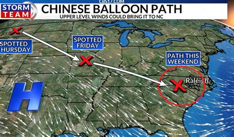 Chinese Spy Balloon Headed Over North Carolina This Weekend