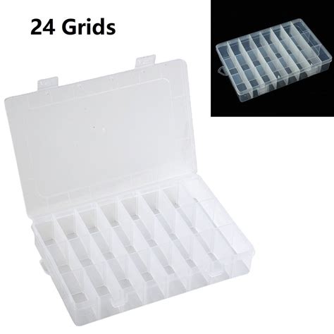 24 Grids Compartment Plastic Storage Box Screw Holder Case Organizer