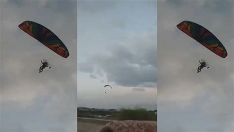 Moment Hamas Fighters Seen Paragliding Across Israel Border Before