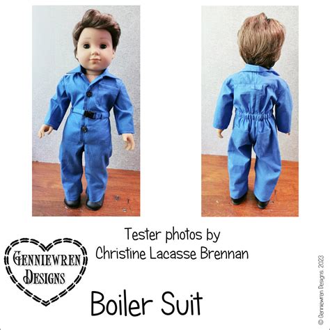 Genniewren Designs Boiler Suit Doll Clothes Pattern 18 Inch American Girl Dolls