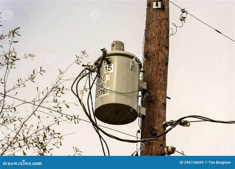 Electrical Power Transformer on Utility Pole Stock Image - Image of ...