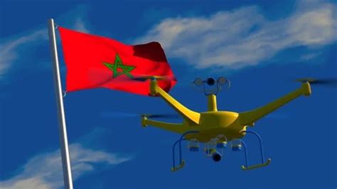 UAV Drone Watching A Moroccan Flag Wavin Stock Video Pond5