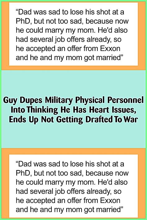 Guy Dupes Military Physical Personnel Into Thinking He Has Heart Issues