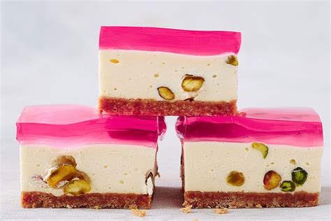 No Bake Turkish Delight Cheesecake Slice